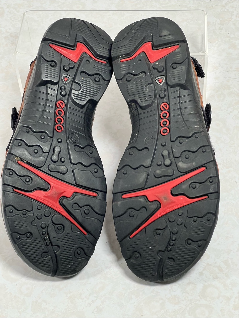 Ecco Hiking Yucatan Sandal Velcro Straps Brown Black US 6.5 Women’s Size 37 - Picture 8 of 11
